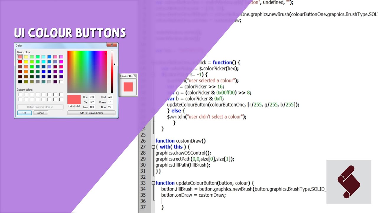 Extendscript Tutorial Ui Colour Buttons Youtube