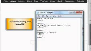 HTML5 Training Series (HTML 5) - Tutorial 2 - Basic HTML5 Page