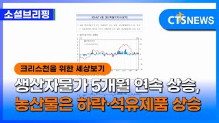 [소셜] 경제ㅣ생산자물가 5개월 연속 상승, 농산물은 하락·석유제품 상승 (이한승)ㅣCTS뉴스