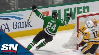 Roope Hintz Jets In And Carves Up Penguins Defence To Open Scoring For Stars