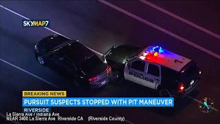 Chase suspects surrender after successful PIT maneuver in Riverside | ABC7
