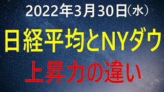 3/30（水）NYダウの上昇と日経平均の上値の重さの違い　テクニカル的な相違点