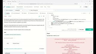 StrataScratch solution - Dates of Inspection ID 9714 (SQL, Pandas, PySpark)