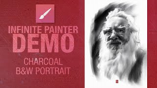 Infinite Painter DEMO - Charcoal Portrait of Jean-Jacques Lemêtre (Ipad Pro - Apple Pencil)