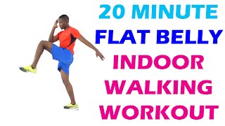20 Minute Flat Belly Walking Workout/ Indoor Walking Workout/ No Equipment No Repeats
