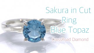 さくらインカットのブルートパーズリング（シルバー925製)Sakura in cut Blue topaz ring.#shorts