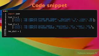 Python : How to Combine Two Lists into JSON