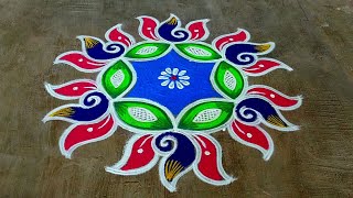 Karthigai deeepam special kolam🌹Daily use muggulu🌹Margazhi colour kolam designs🌹Super Color Rangoli