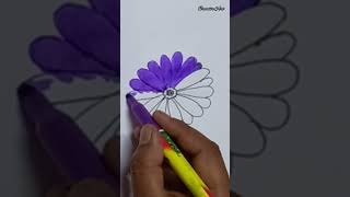 How to Draw Daisy Flowers with Simple Steps #shorts #shortsvedioyoutube #creativeart
