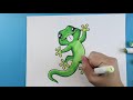 how to draw a cute lizard