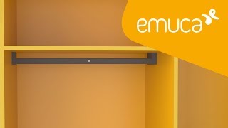 How to mount the Castor hanging bar with LED lighting on a wardrobe - Emuca