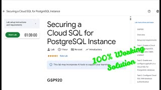 Securing a Cloud SQL for PostgreSQL Instance #GSP920 #qwiklabs #arcade #googlecloudskillsboost
