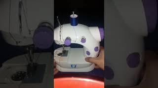 how to use mini sewing machine/ threading main unit using thread spindle