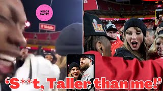 Travis Kelce’s teammate Xavier Worthy STUNNED by Taylor Swift’s height after meeting post-game