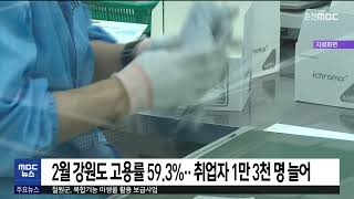 2월 강원도 고용률 59.3%.. 취업자 1만 3천 명 늘어