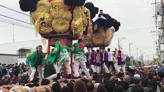 平成29年 新居浜太鼓祭り 2017 浮嶋VS白浜 途中から