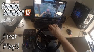 Farming Simulator 15: First Play with my Saitek Steering Wheel and Joystick!
