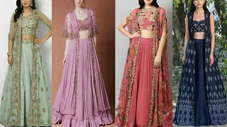 MODERN LEHENGA CHOLI  WITH JACKET STYLE COLLECTION || LEHENGA WITH SHRUGS || JACKET LEHENGA