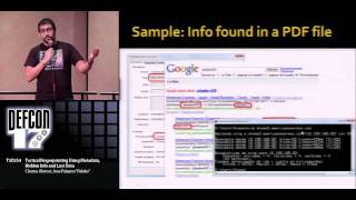 DEFCON 17 - Tactical Fingerprinting Using Metadata Hidden Info and Lost Data with FOCA