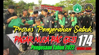 Proses Penyerahan Sabuk Warga Baru PSNU Pagar Nusa PAC Gesi Pengesahan Tahun 2022