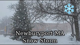 ❄️Downtown Newburyport MA Walking Winter Storm Ember in Heavy Snow