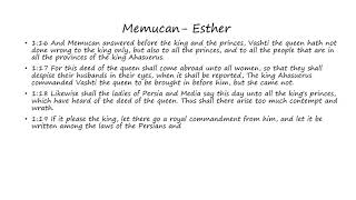 Memucan: Esther