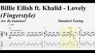 Lovely (Billie Eilish ft. Khalid) - Fingerstyle Guitar Tab