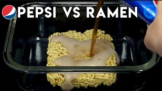 Pepsi vs Ramen Noodle Time Lapse - What Happens To Ramen Noodle In Pepsi After 31 Days