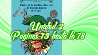 Cuaderno de unidades, Biología Básica Unidad 2 páginas 73, 74,75,76,77,78.  llenas. Uasd (Bio-017)