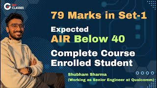 Shubham Sharma AIR - 35 GATE CSE 2024 | Complete Course Student GO Classes | With JOB #Gate2024