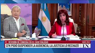 Caso vialidad: Cristina Kirchner pidió suspender la audiencia, la Justicia lo rechazó