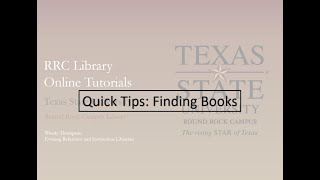Quick Tips: Finding Books