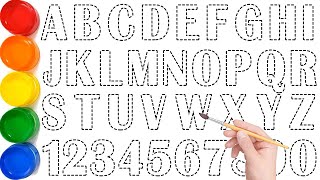 ABCDEFGHIJKLMNOPQRSTUVWXYZ \u0026 1234567890 for Kids // Draw \u0026 Paint Alphabet and Numbers #ksart