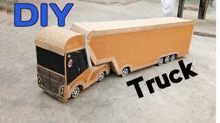 How To Make Powerful Cardboard Container Truck || DIY Container Truck at home