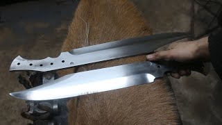 Forging two huge Bowie knives, part 2, heat treatment