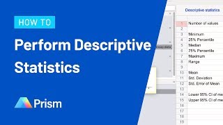 How to Perform Descriptive Statistics in Prism