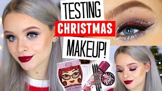 TESTING CHRISTMAS MAKEUP SETS!! Collab with Just Jodes! | sophdoesnails
