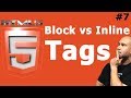 HTML Block vs Inline Elements & Tags - HTML Tutorial for Beginners