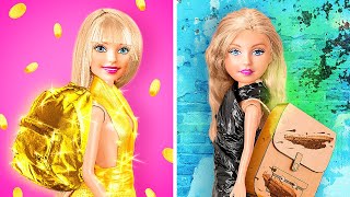 CUTE BARBIE TRANSFORMATION || Rich vs Poor! New Ideas & Mini Crafts for Dolls by 123 GO!