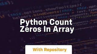 python count zeros in array