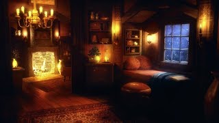 Cozy Winter Ambience | Blizzard, Heavy Snowstorm, Wind Sounds and Fireplace for Relaxation