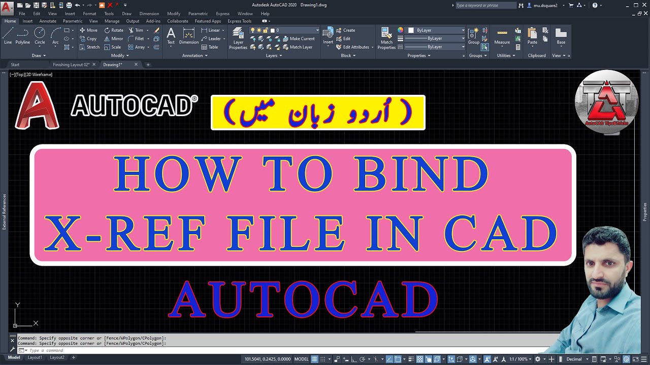 To Bind An Xref To The Current Dwg.| In AutoCAD With The Drawing Open ...