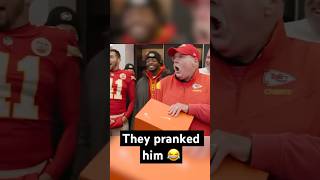 Mahomes and Kelce Prank Andy Reid 😂 #shorts