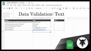 Text Data Validation in Google Sheets
