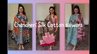 EPI 64|CHANDHERI SILK COTTON SALWARS|FREE SHIPPING|HANDBLOCK  BATIK,WAX,LINE PRINTS@curatedvault