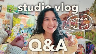 studio vlog 🌼🌷 first week of 2025 | packing orders | artist Q\u0026A  ࿔*: