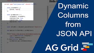 Dynamically Creating Columns from JSON API call in AG Grid