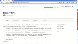 HackerRank | Library Fine Solution