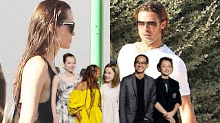 So Happy! Brad Pitt And Angelina Jolie Happily Took Their Children To The Water Park