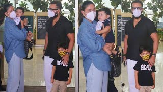 Kareena Kapoor And Saif Ali Khan At Airport With Family